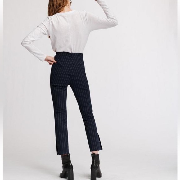Rag & Bone Navy “Simone” Snap Ankle Pants With Red/White Pinstripes Size 2 EUC - Picture 4 of 13